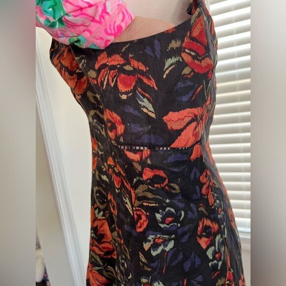 Peruvian Connection Linen Floral Dress Size Removed - Picture 8 of 12